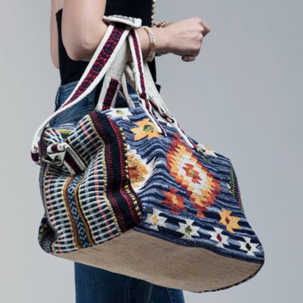 New Aztec Navajo Western Weekender Tote Bag Duffle - Picture 4 of 8